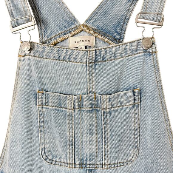 PacSun Light Blue Denim Overalls Wide Leg Baggy Fit 100% Cotton, Size Medium - Picture 6 of 16